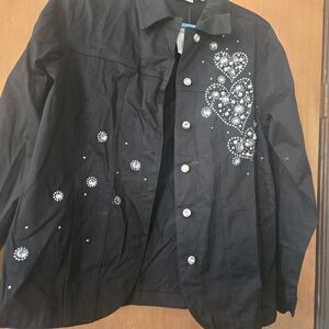 Quacker Factory Black Jacket with Embellishments